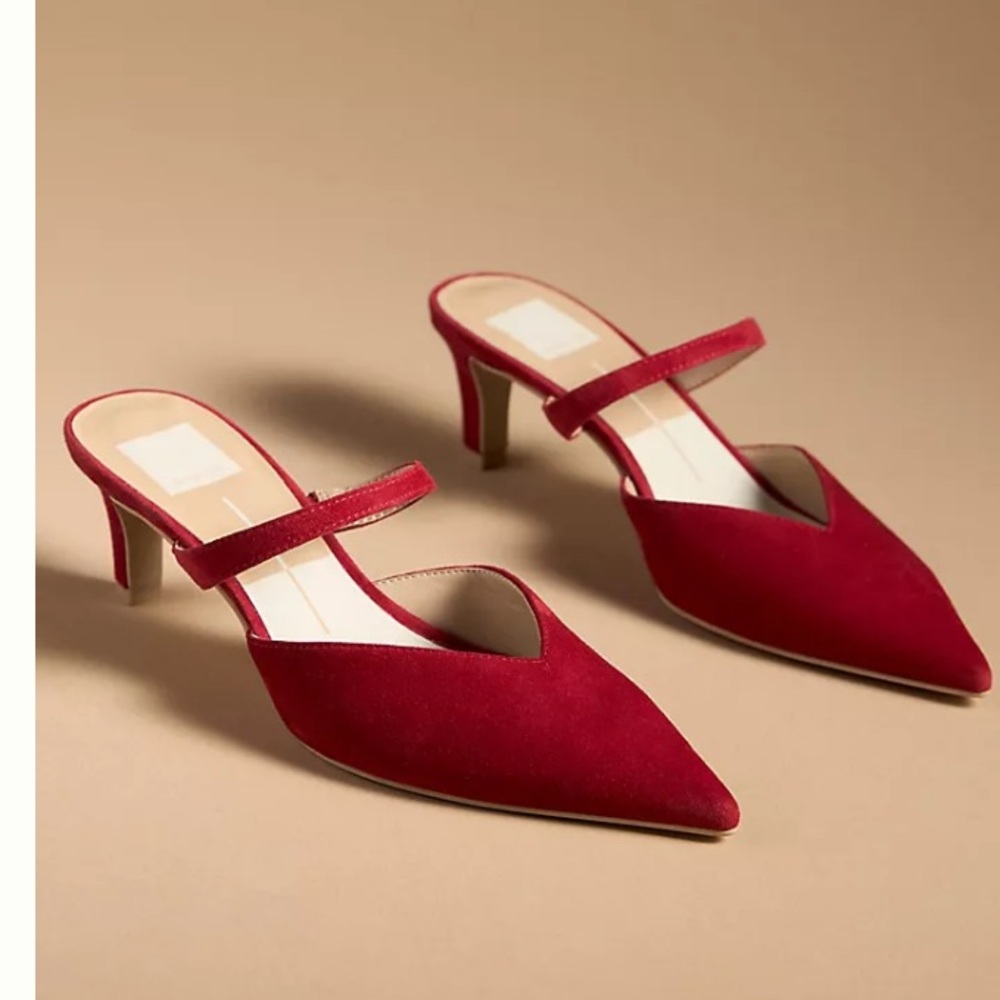 Dolce Vita Kanika Red Suede Strappy Heels Size 9